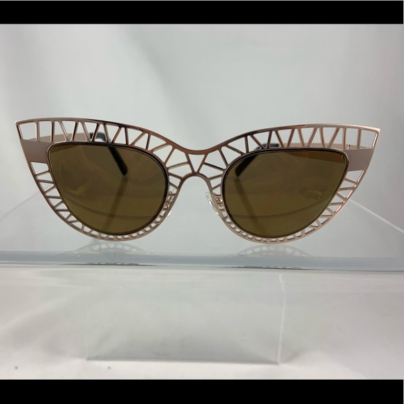Gold Cat eye cut out sunglasses main image 4
